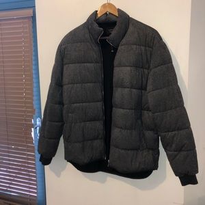 Zara puffer ribbed grey jacket brand new